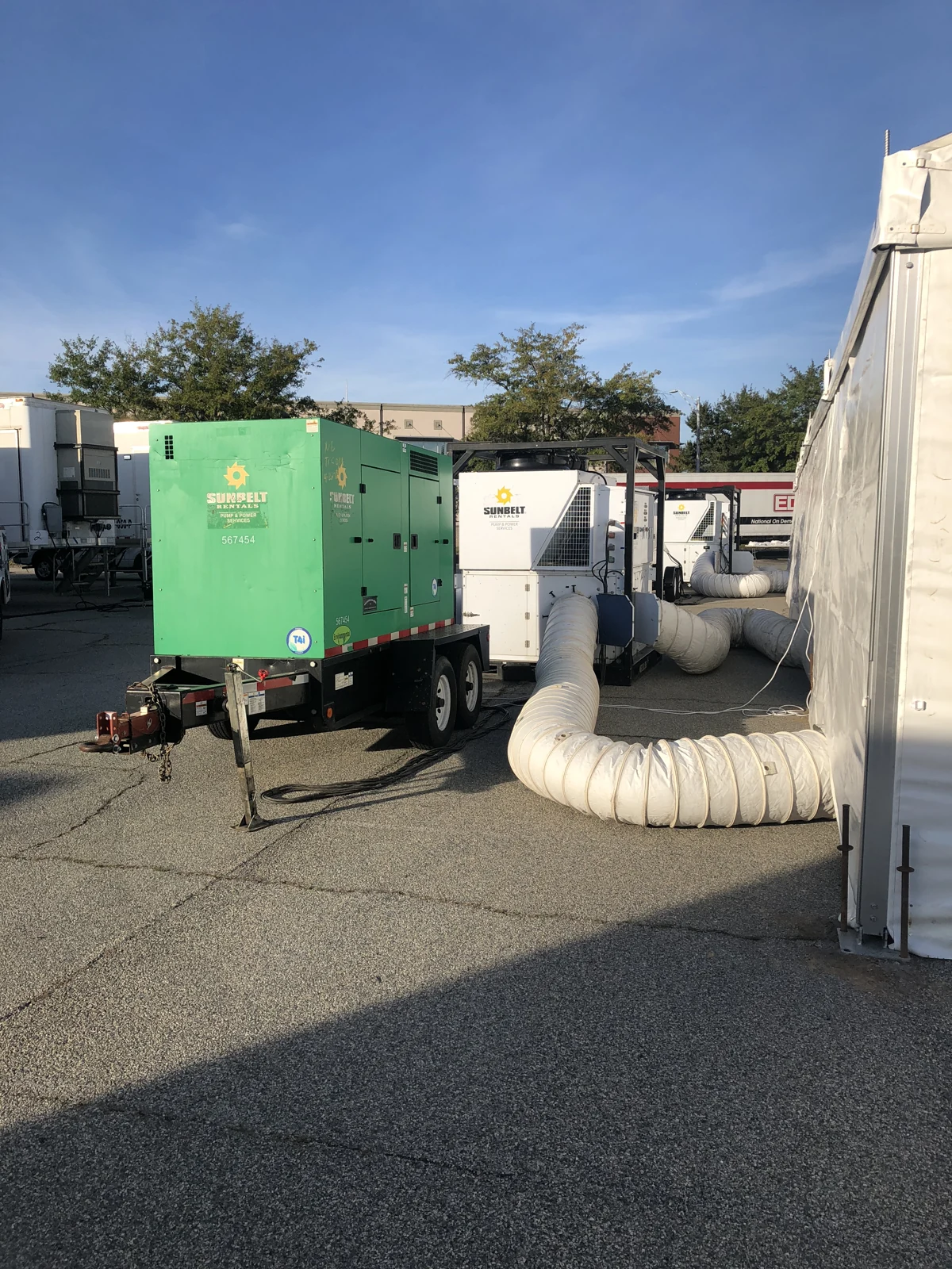 Temporary generator and climate-control equipment with flexible ducting in the 2018 archive